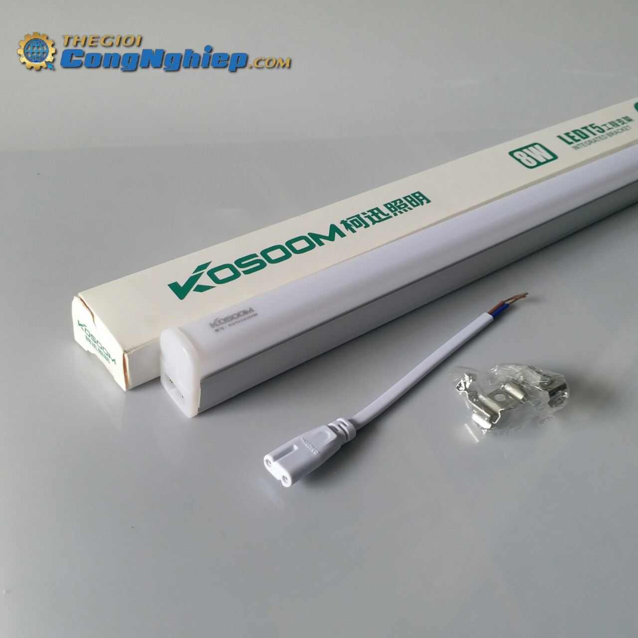 Đèn tuýp LED T5 8W 0.6m Kosoom ánh sáng trắng(6500K), thân nhựa PVC