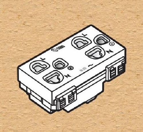 2 Ổ cắm 3 chấu có màn che 16A Sino S18CCUE2