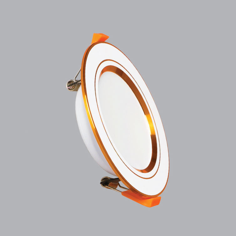 Đèn LED Downlight MPE 7W DLV-7T viền vàng, ánh sáng trắng, loại tròn âm trần