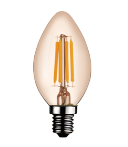 Đèn led sợi tóc Edison 4W Mỹ Linh C35-4T-27, ánh sáng vàng 2700K, vỏ trắng