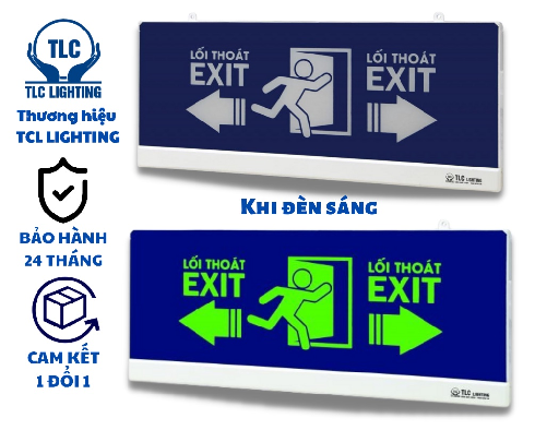 Đèn thoát hiểm Exit  TLC-EX1-LT-02M-05, ánh sáng xanh lá