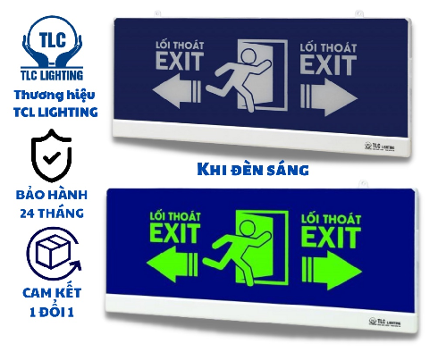 Đèn thoát hiểm Exit TLC-EX2-WC-02M-05, ánh sáng xanh lá