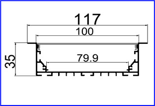 Thanh nhôm profile T11735, cây dài 3m