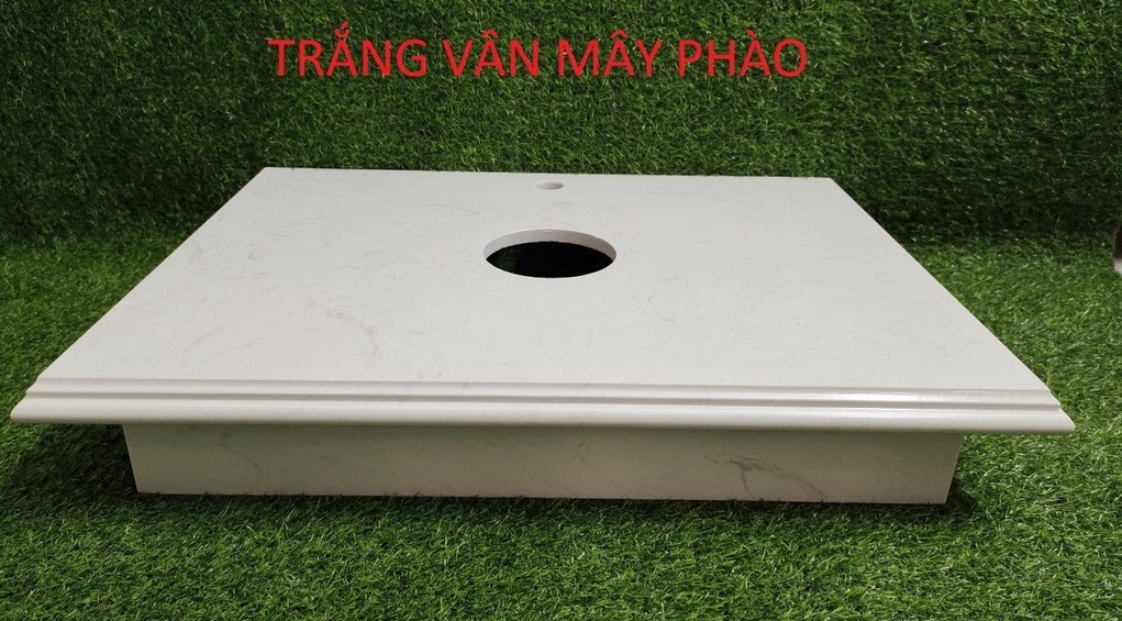 Bàn đá lavabo trắng phào 50x70cm