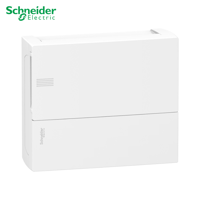 Tủ điện nhựa nổi 4 module Resi9 MP Schneider MIP12104, kích thước 124x198x95 mm, cửa trắng