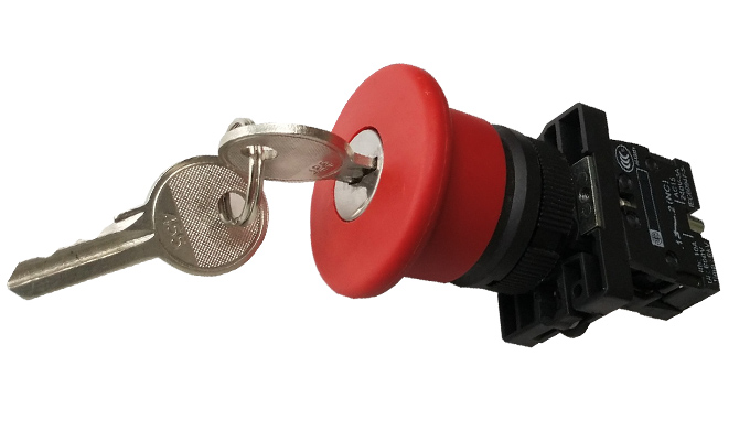 Nút dừng khẩn cấp Ø 40, mở bằng chìa khoá N/O + N/C Schneider XB7NS9445, màu đỏ
