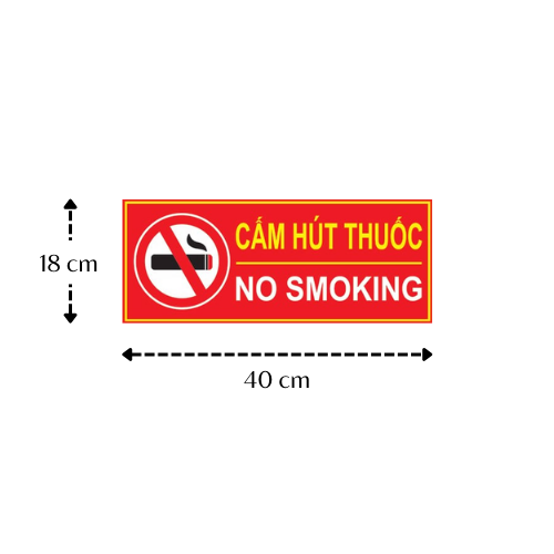 Bảng Cấm hút thuốc bằng mica, kích thước 18x40cm