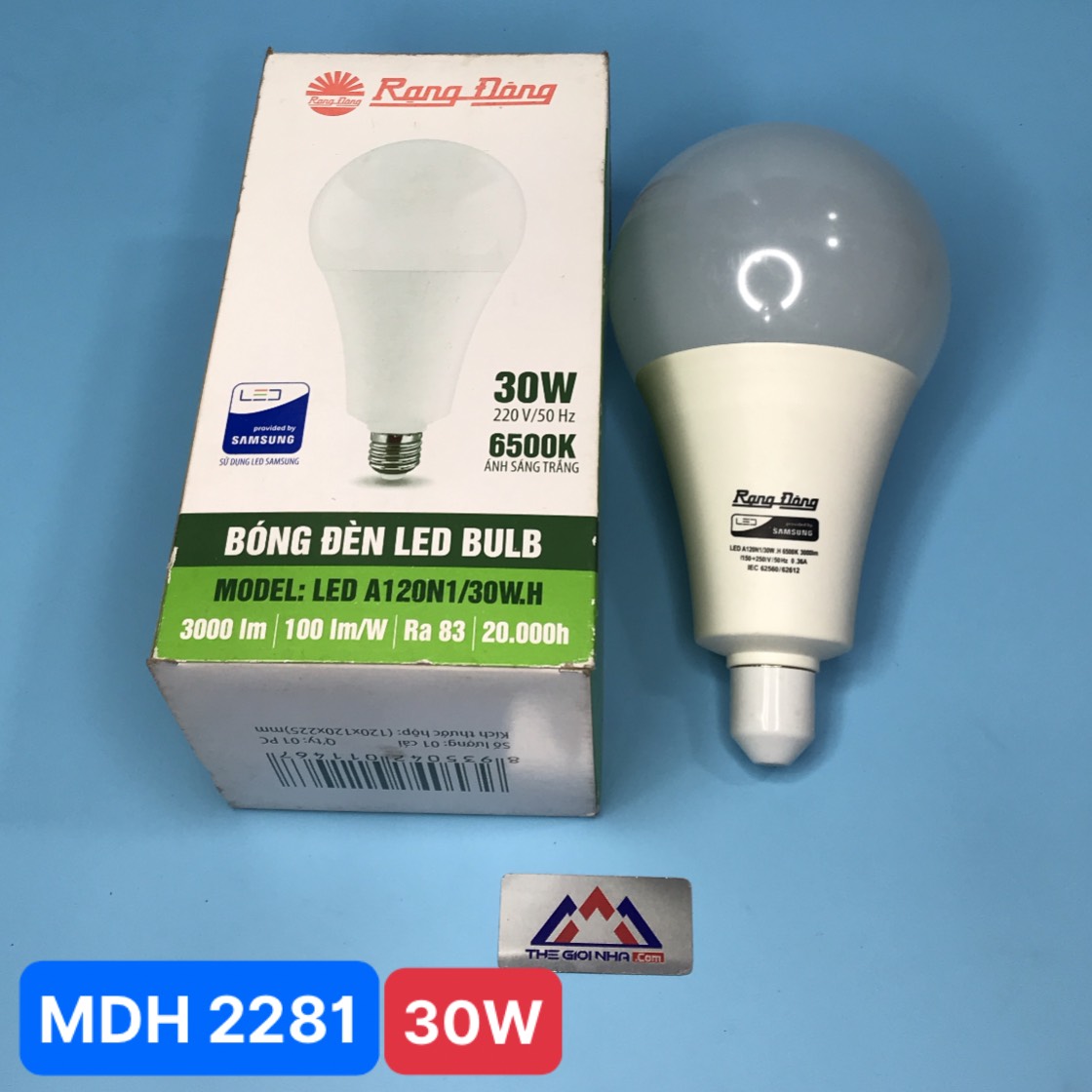 Bóng đèn tròn led buld 30w Rạng Đông led a120n1/30w.h, ánh sáng trắng