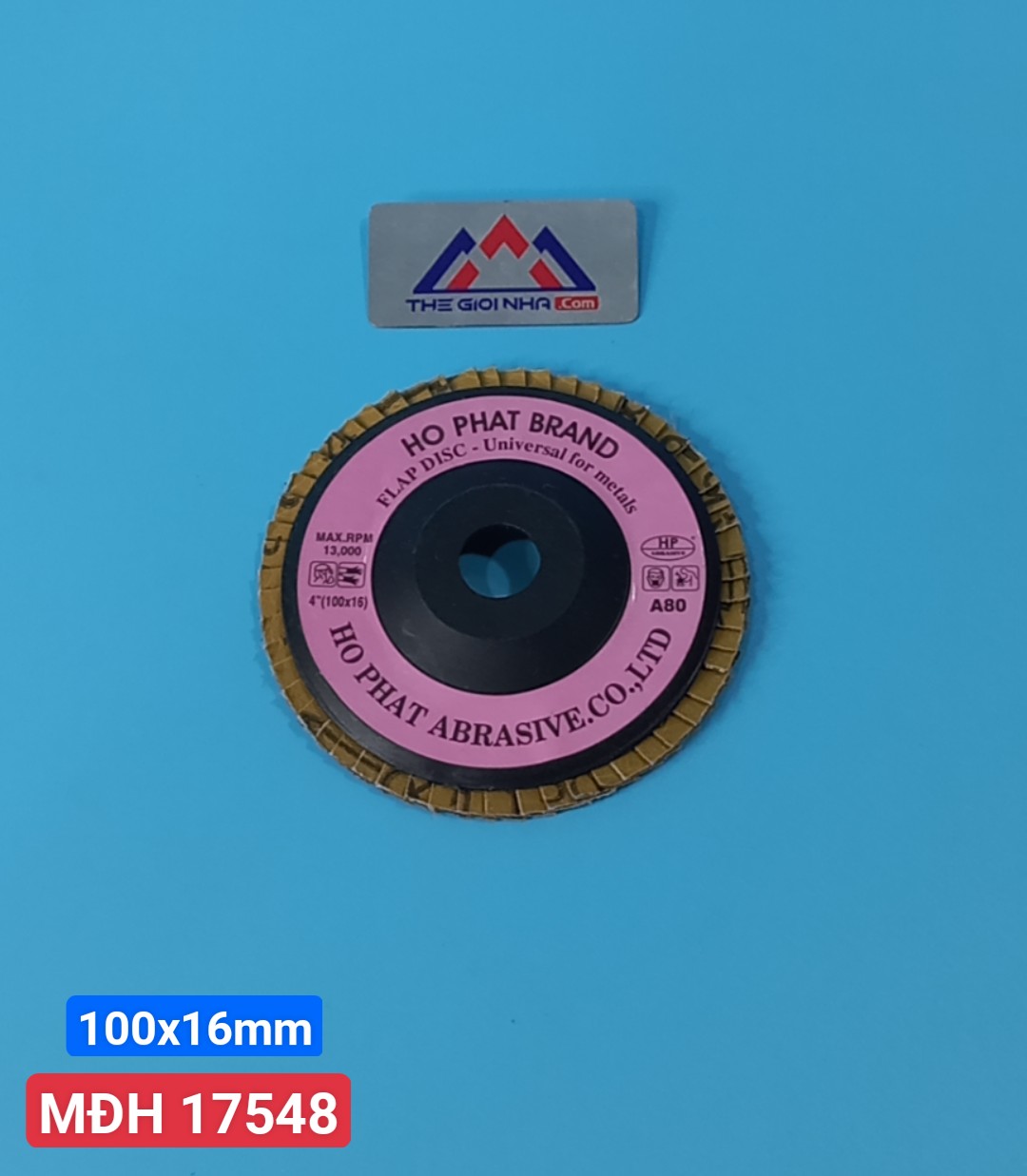 Đĩa Nhám xếp HỒ PHÁT A80, phi 100x16 mm, 1 hộp/10 viên