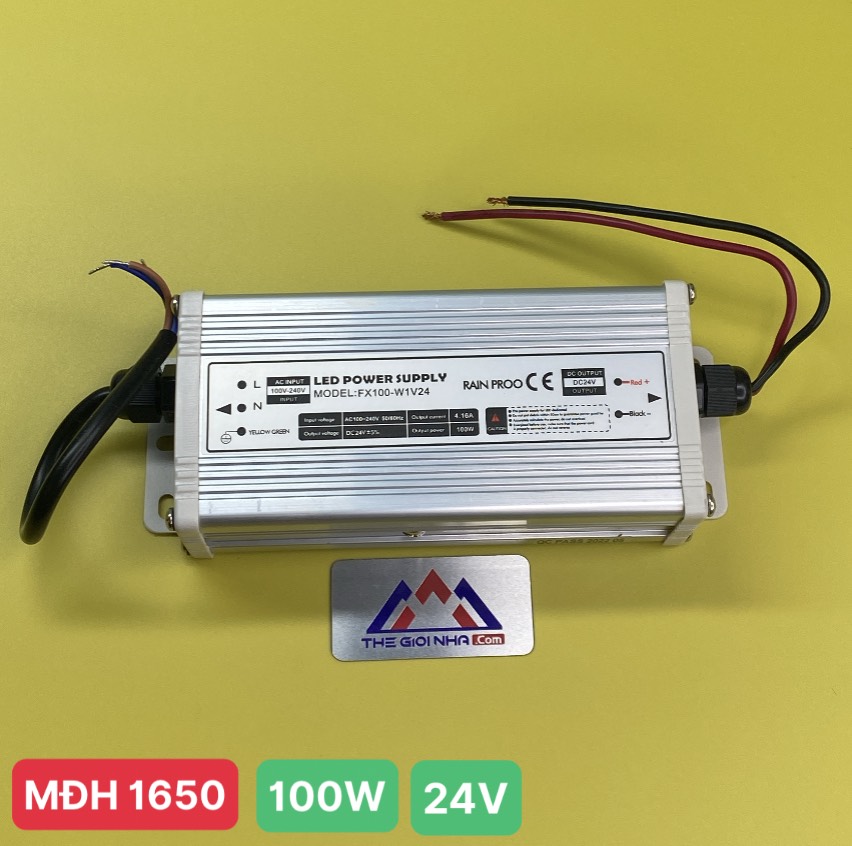 Nguồn 100W cho led dây JCVTECH JCV-100-24, điện áp vào 220V, điện áp ra 24V