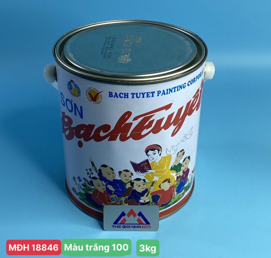 Sơn dầu Bạch Tuyết 100 màu trắng bóng 3KG