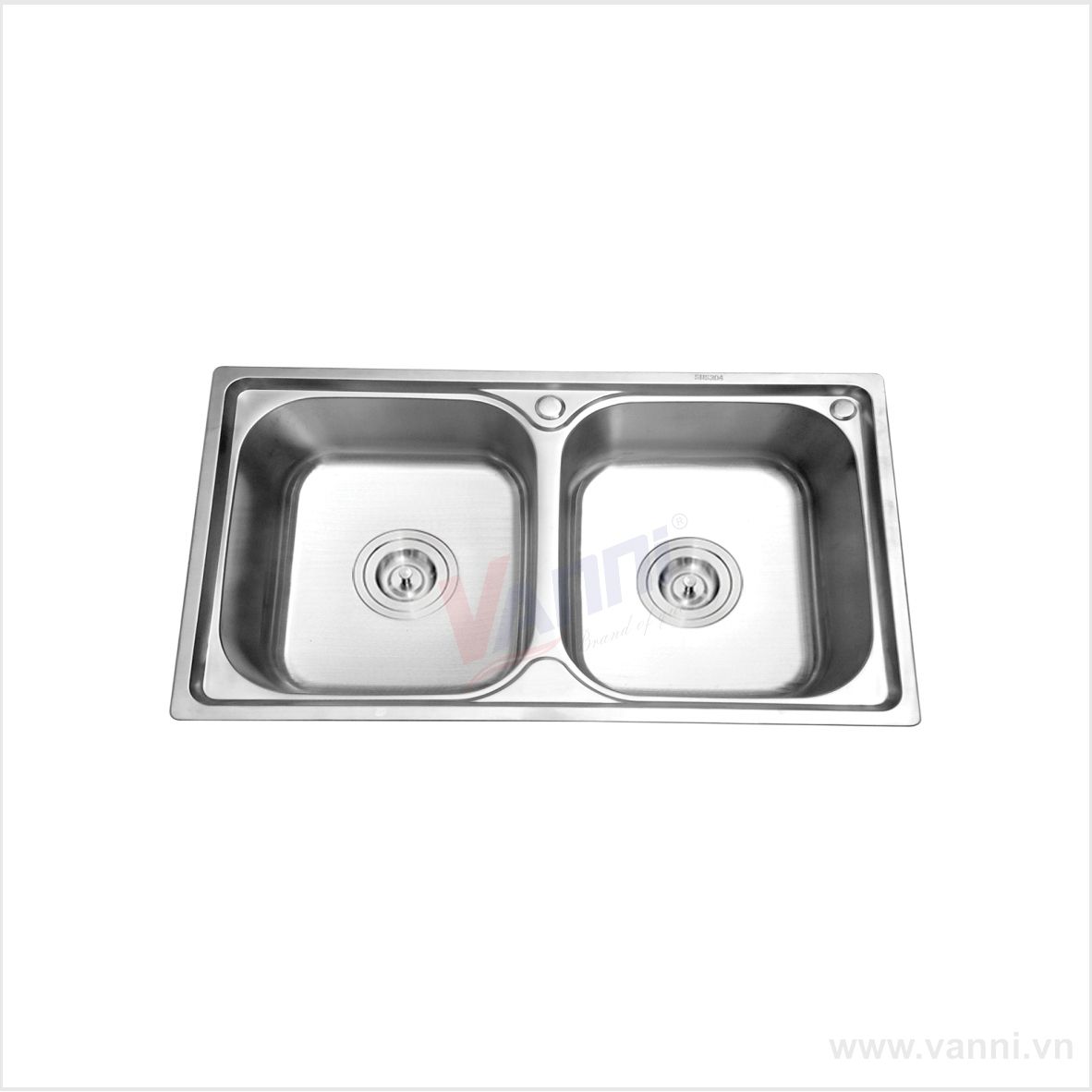 Chậu rửa chén 2 hố Inox 201 Vanni VN-7843LK, KT 780x430x230mm