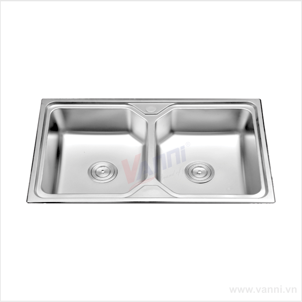 Chậu rửa chén 2 hố Inox 201 Vanni VN-9050, KT 900x500x230mm