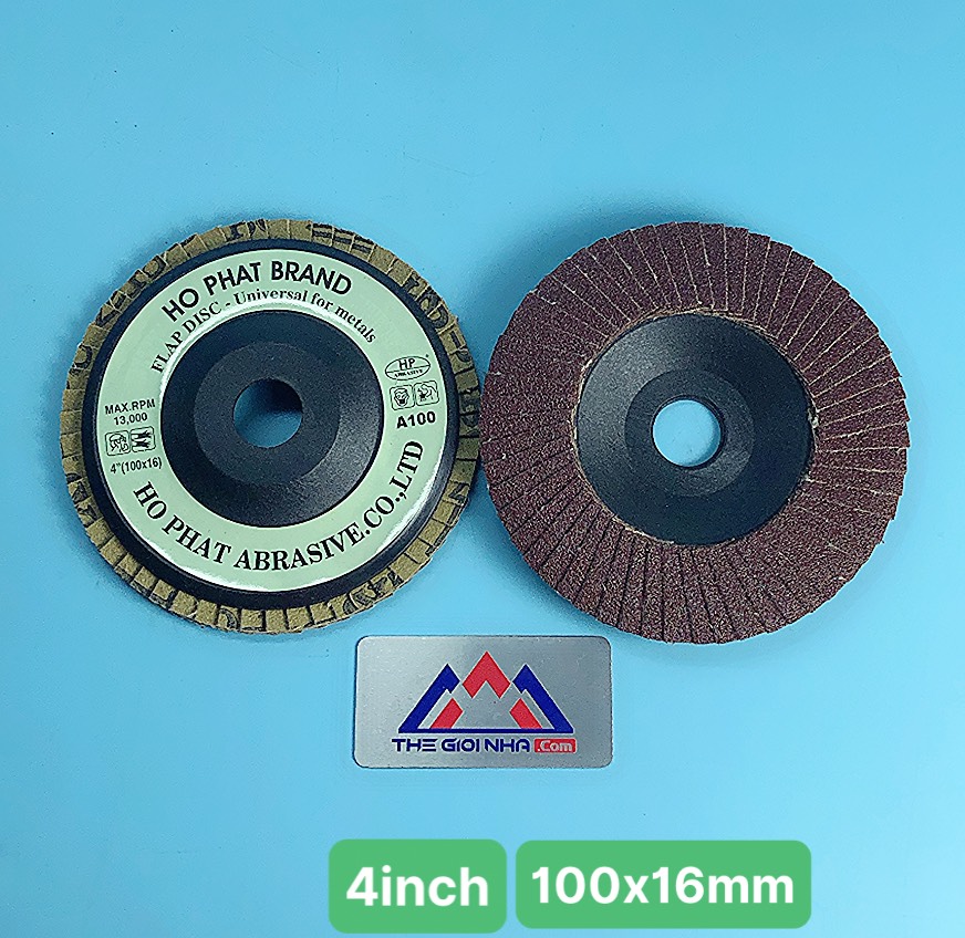 Đĩa nhám xếp Hồ Phát, 100x16 mm (4 inch), độ nhám A100