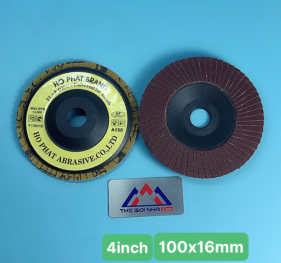 Đĩa nhám xếp Hồ Phát, 100x16 mm(4 inch), độ hạt A150