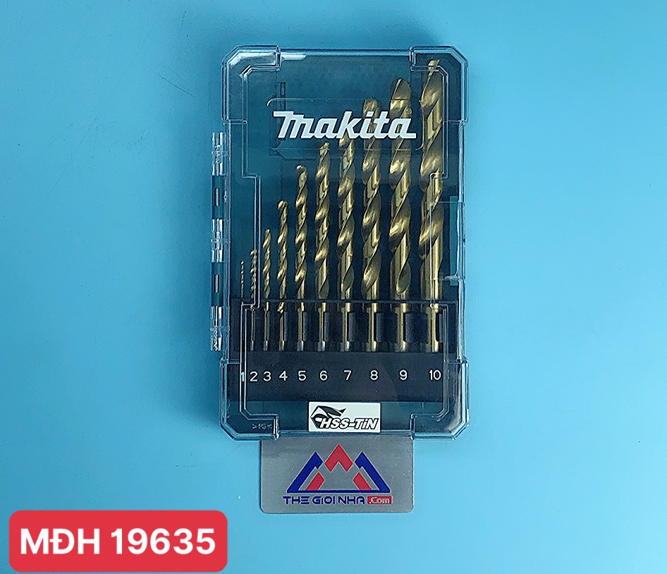 Bộ 10 mũi khoan kim loại HSS-TIN Makita D-72849