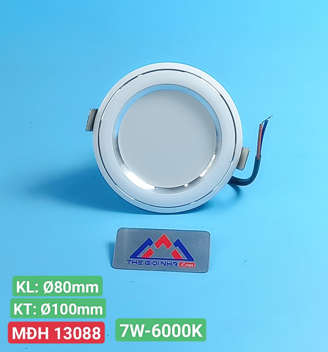 Đèn LED âm trần Downlight 7W ENA, mẫu DTA vỏ Bạc 6000K