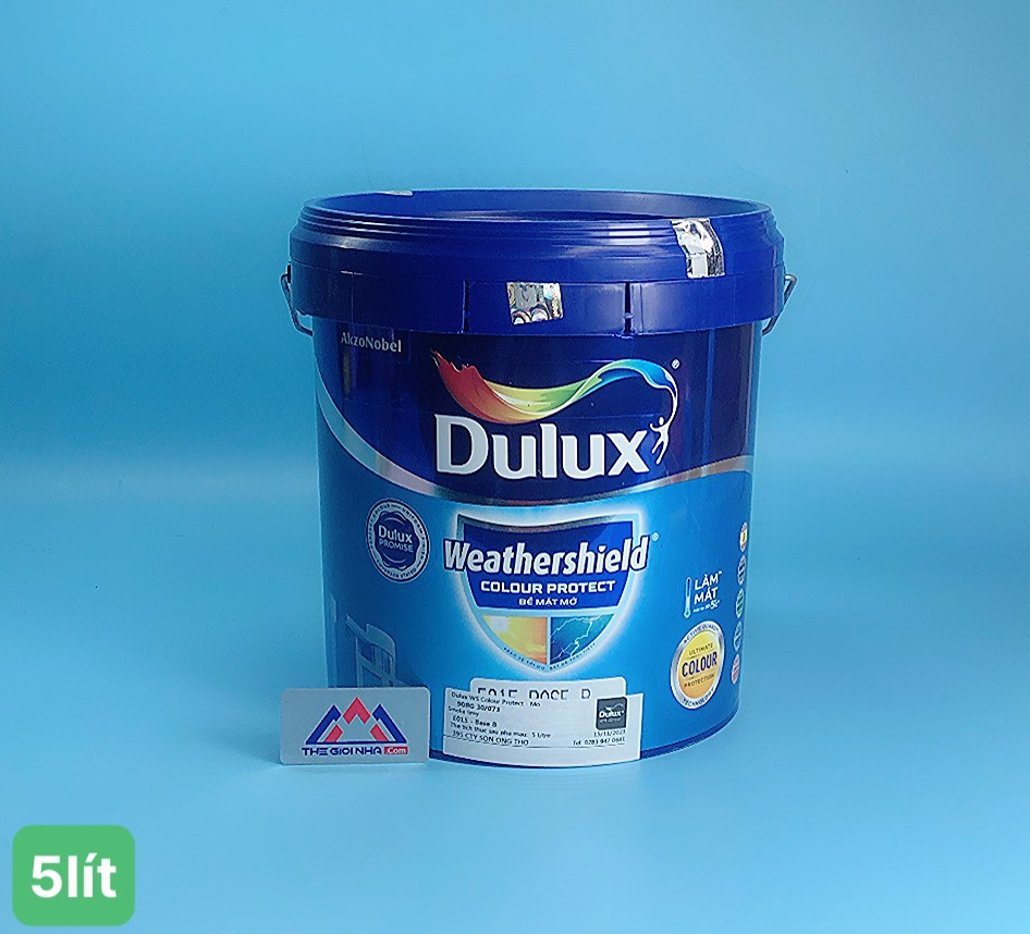 Sơn Dulux Weathershield Colour Protect bề mặt mờ E015 Base B 5L, màu 90BG 30/073