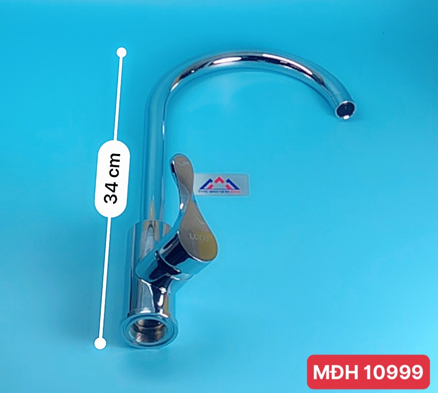 Vòi rửa bát nóng lạnh inox, tay xoắn VN90 Luco