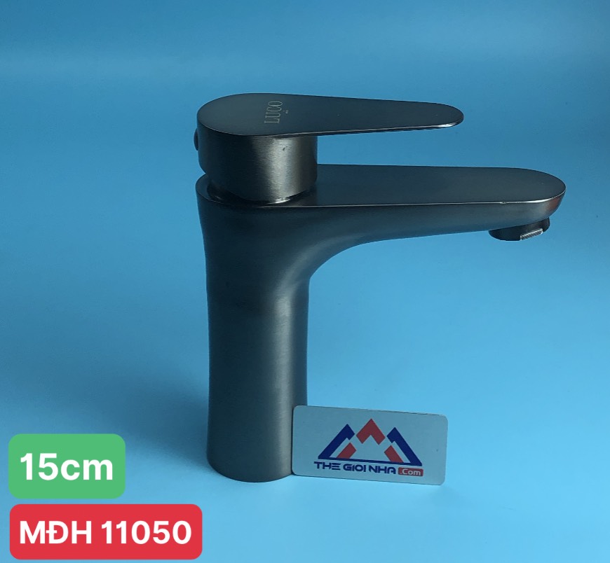 Vòi rửa mặt nóng lạnh inox màu ghi MC-1210 Luco