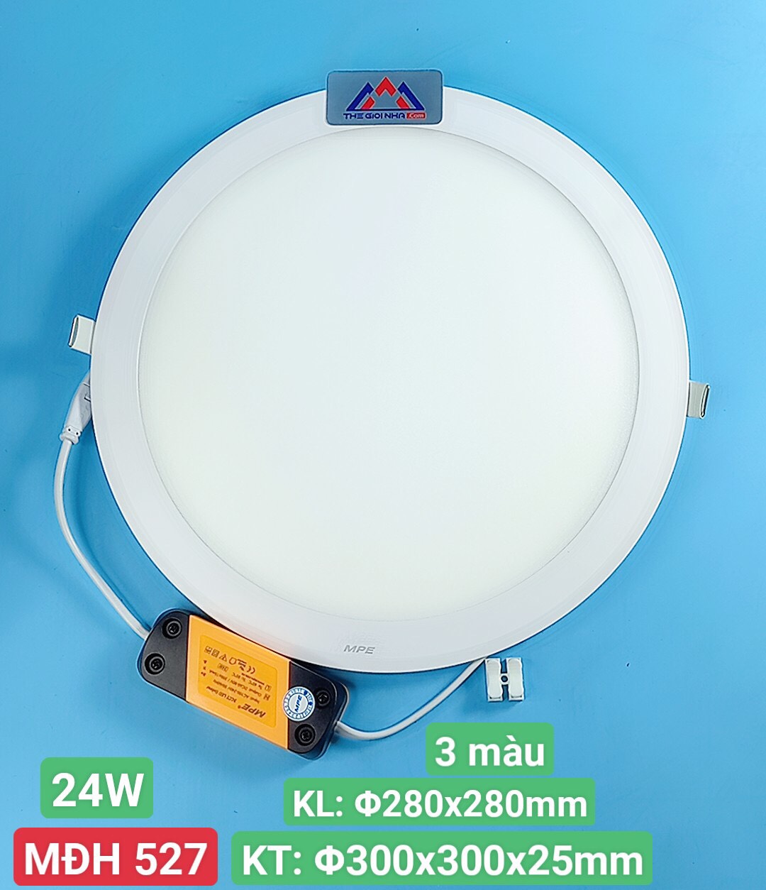 Đèn Led panel âm trần tròn 24W MPE RPL-24/3C 3 màu