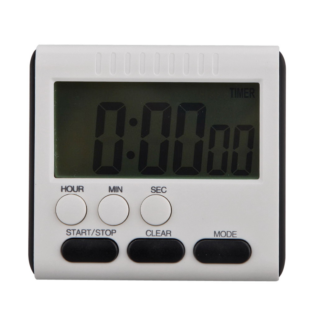 Đồng hồ bấm giờ đếm ngược điện tử mini V3 Kích thước : 80 x 73 x 20 mm Kích thước màn hình: 63 x 29 mm Màu đen