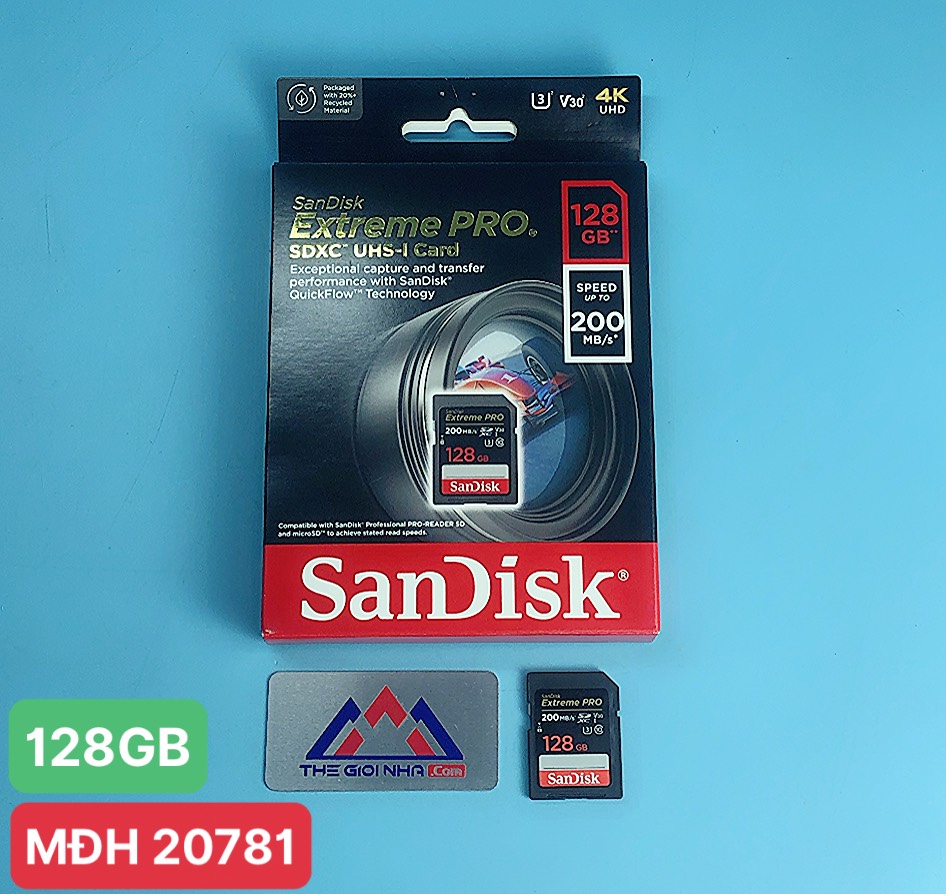 Thẻ nhớ SDXC SanDisk Extreme Pro U3 V30 128GB 200MB/s