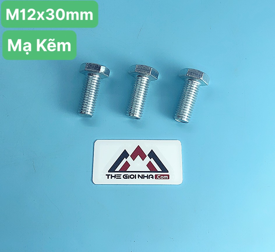 Bu lông lục giác mạ kẽm M12X30mm