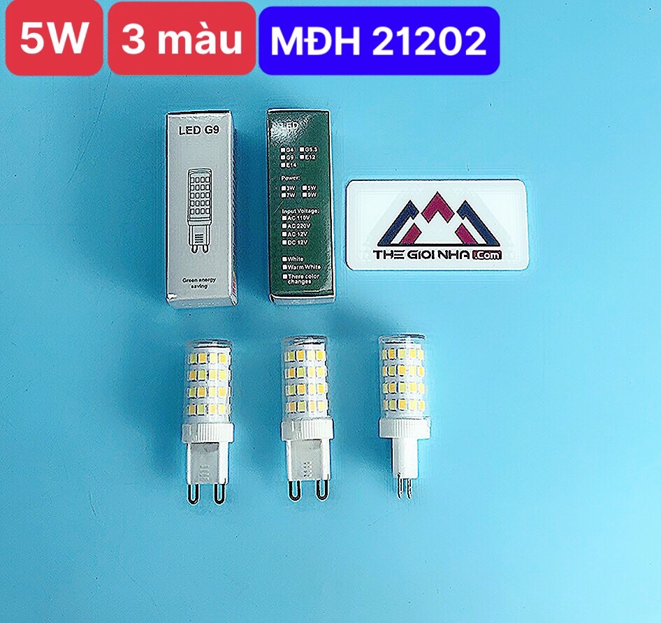 Đèn Led ghim Bắp Ngô 5W đui G9, loại 3 chế độ ánh sáng, Chip LED SMD2835