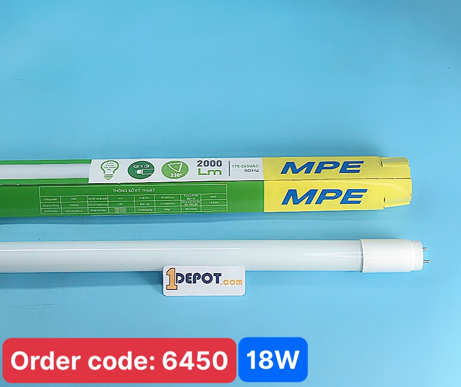 Bóng đèn Led thủy tinh MPE 18W, 1200x26mm - GT-120T ánh sáng trắng