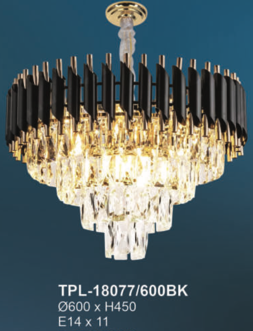 Đèn chùm Andora TPL-18077/600BK Ø600*H450, E14x11, màu đen