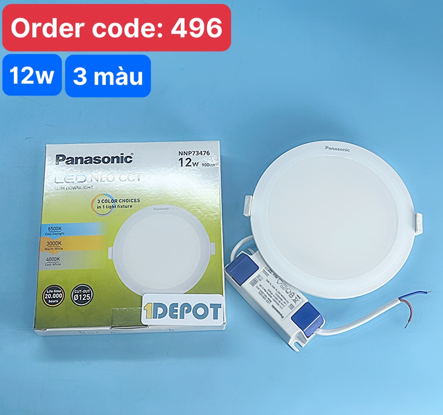 Đèn downlight neo slim 12w Panasonic NNP73476, đổi màu ánh sáng