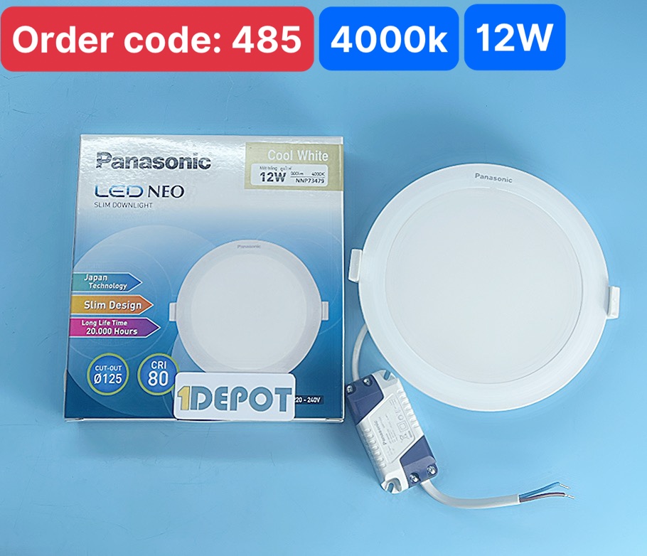 Đèn downlight neo slim 12w Panasonic NNP73479, ánh sáng trung tính