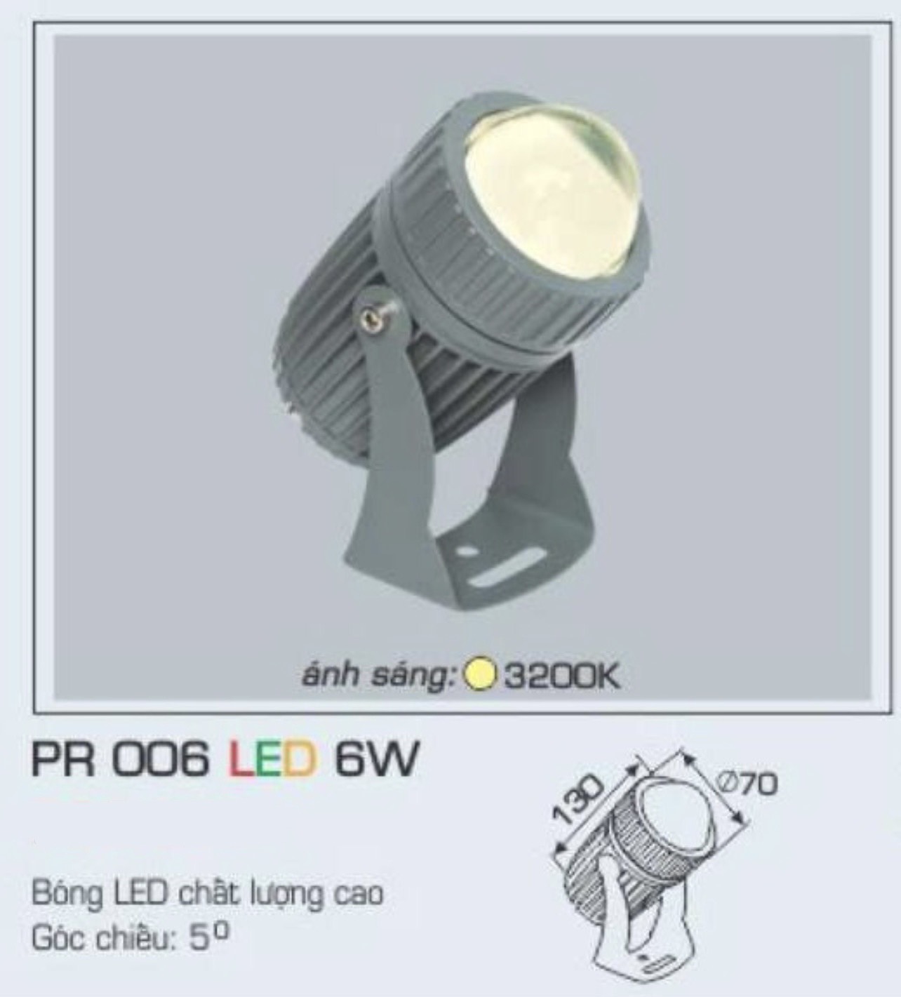 Đèn LED rọi cột Anfaco AFC PR 006-6W 3200K
