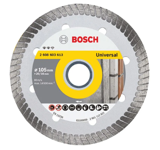 Đĩa cắt kim cương Turbo 105x16mm đa năng Bosch 2608603613