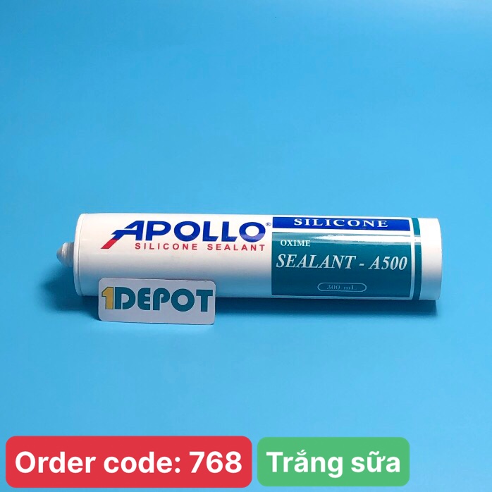Keo silicone Apollo A500 300ml màu trắng sữa,  (1 thùng/25 chai)