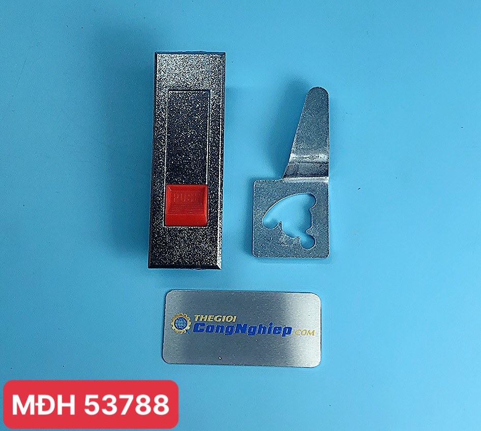 Khóa tủ đựng vòi chữa cháy PCCC MS603-3-2R, sử dụng nút bấm màu đỏ không chìa khóa, chất liệu hợp kim kẽm