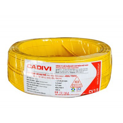 Dây điện đơn mềm 1x1.5 Cadivi