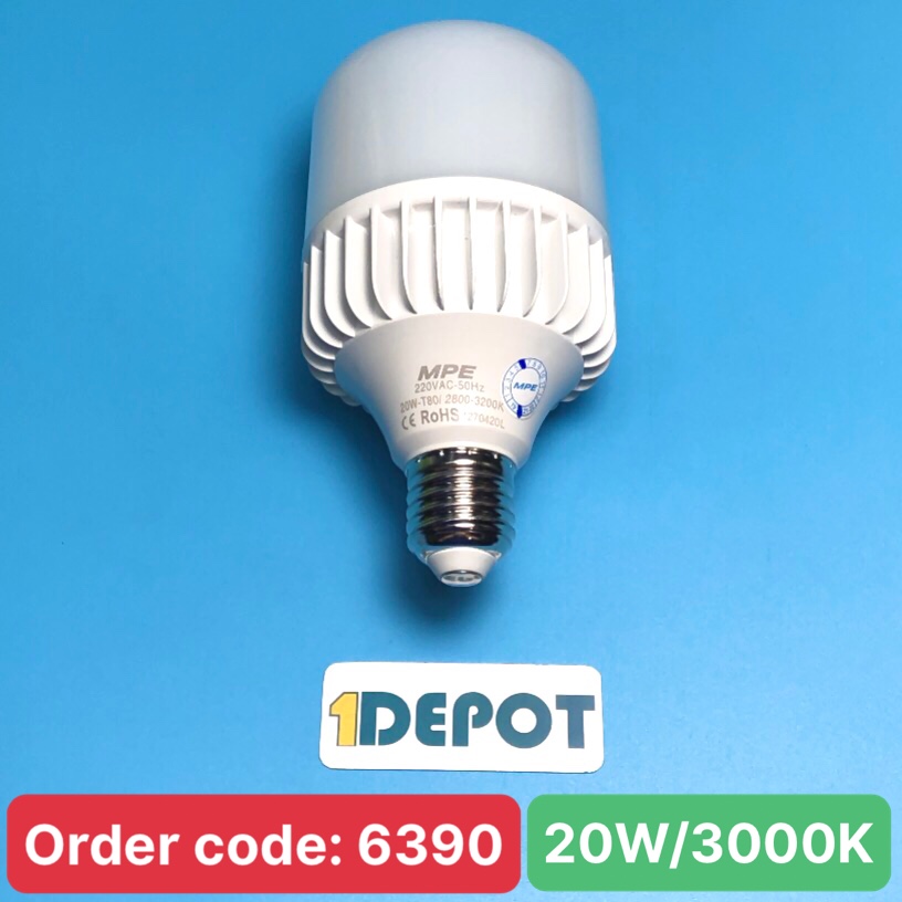 Đèn led Bulb 20W MPE, 80X150 mm - LB-20V ánh sáng vàng