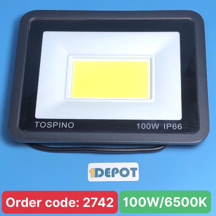 Đèn Led Pha 100W Tospino ánh sáng trắng, Tiêu chuẩn IP66, Chip COB