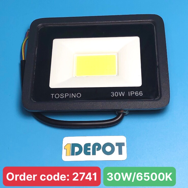 Đèn Led Pha 30W Tospino ánh sáng trắng, Tiêu chuẩn IP66, Chip COB