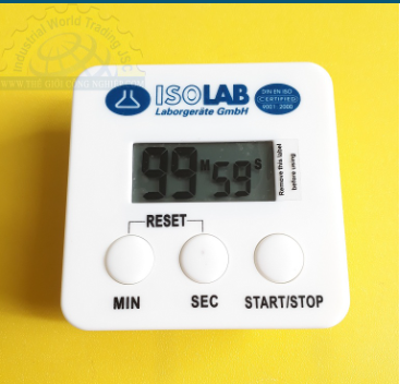 Đồng hồ bấm giây điện tử ISOLAB ISO36860, màn hình LCD 50x26mm