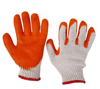 Găng tay len phủ nhựa màu cam K7, 80gr/đôi