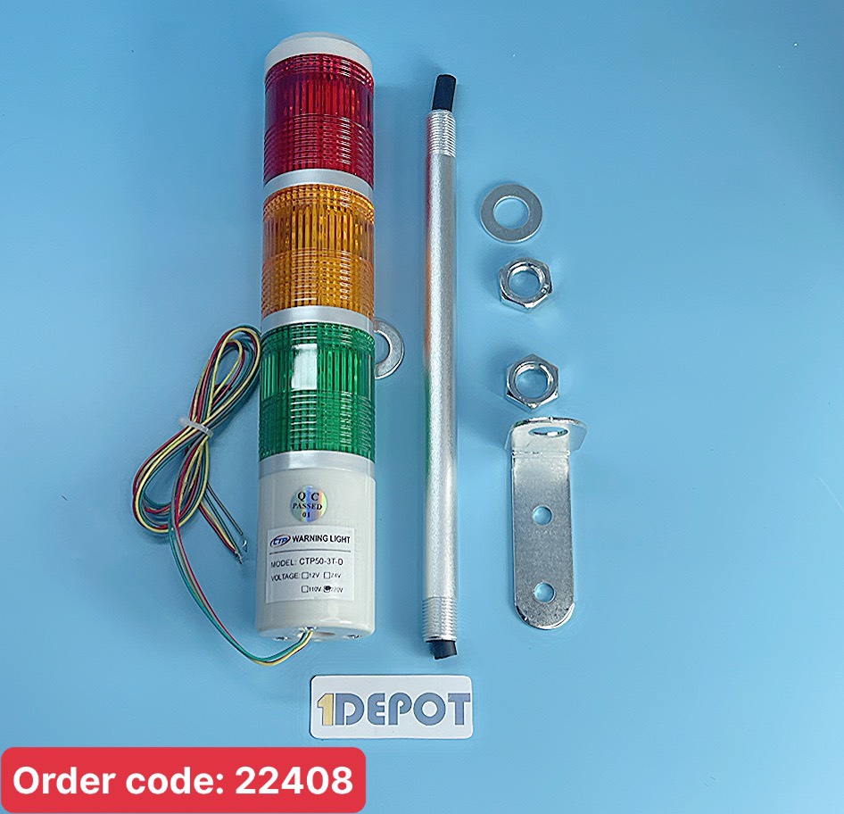 Đèn tháp 3 tầng CTP50-3T-D, không còi đèn led, 220v