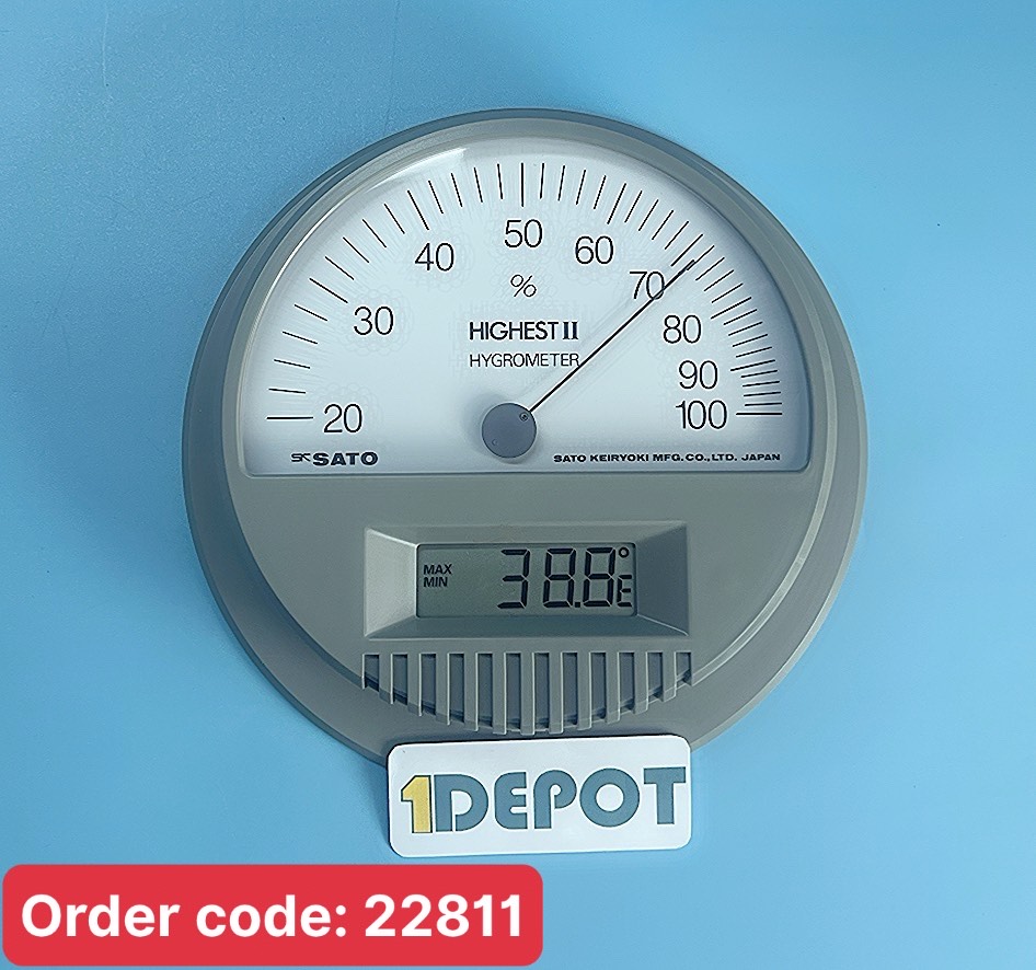 Đồng hồ đo nhiệt độ và độ ẩm SK-SATO HIGHEST.II, dải đo nhiệt độ 0 đến 50 ° C , dải đo độ ẩm 20 đến 100% rh
