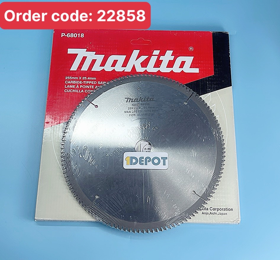Lưỡi cắt nhôm 255mm Makita P-68018, kích thước 255x120Tx20mm