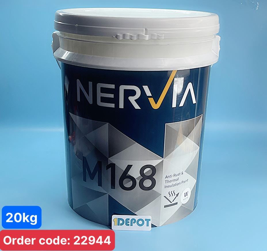 Sơn chống thấm M168 Nervia, màu trắng, trọng lượng 20kg, định lượng 0.2 ~ 0.3kg/m2 (1 lớp)