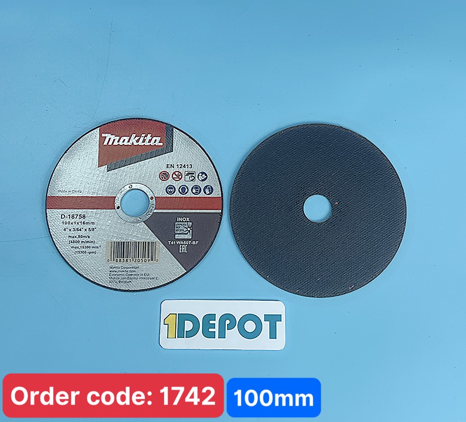 Đá cắt kim loại 100mm Makita D-18758, kích thước 100x1.0x16mm