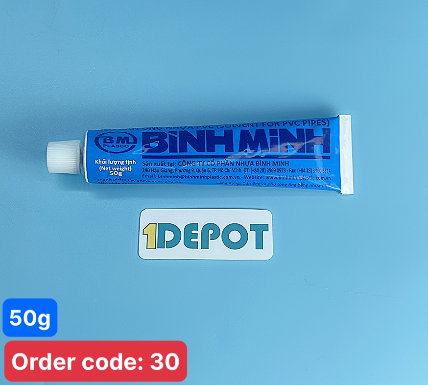 KEO DÁN ỐNG NHỰA PVC BÌNH MINH TUÝP 50G