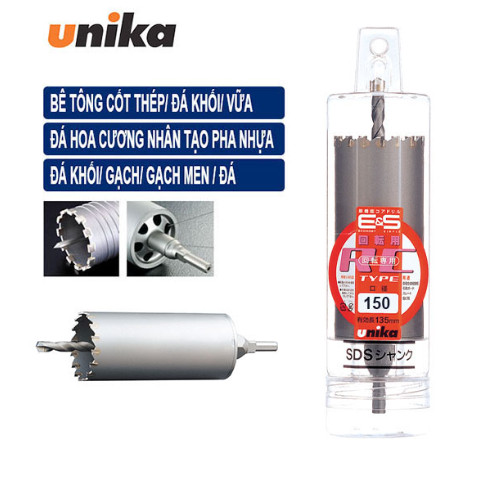 Mũi khoan rút lõi chuôi trụ 150mm Unika ES-R150ST